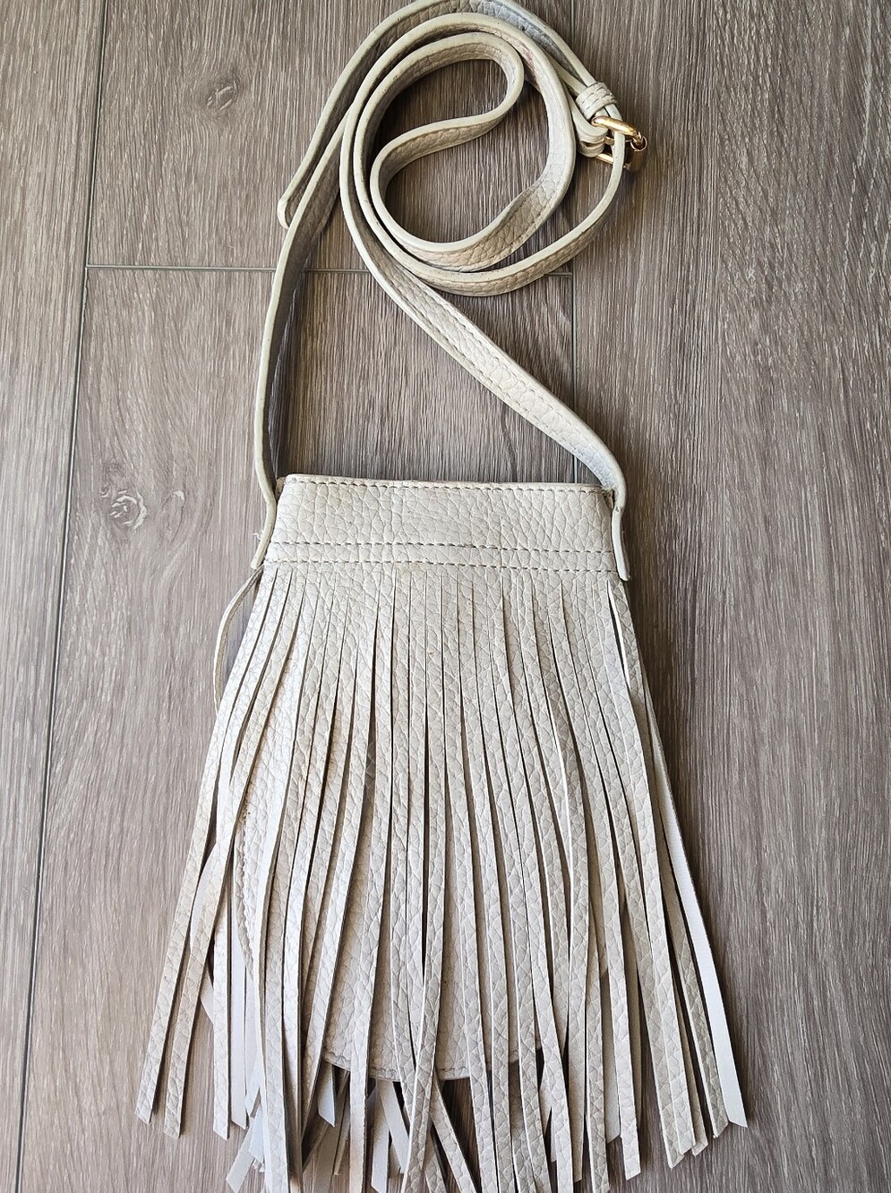Cream Fringe Crossbody Mini Bag Festival Boho Cell Phone Purse Concert Bag